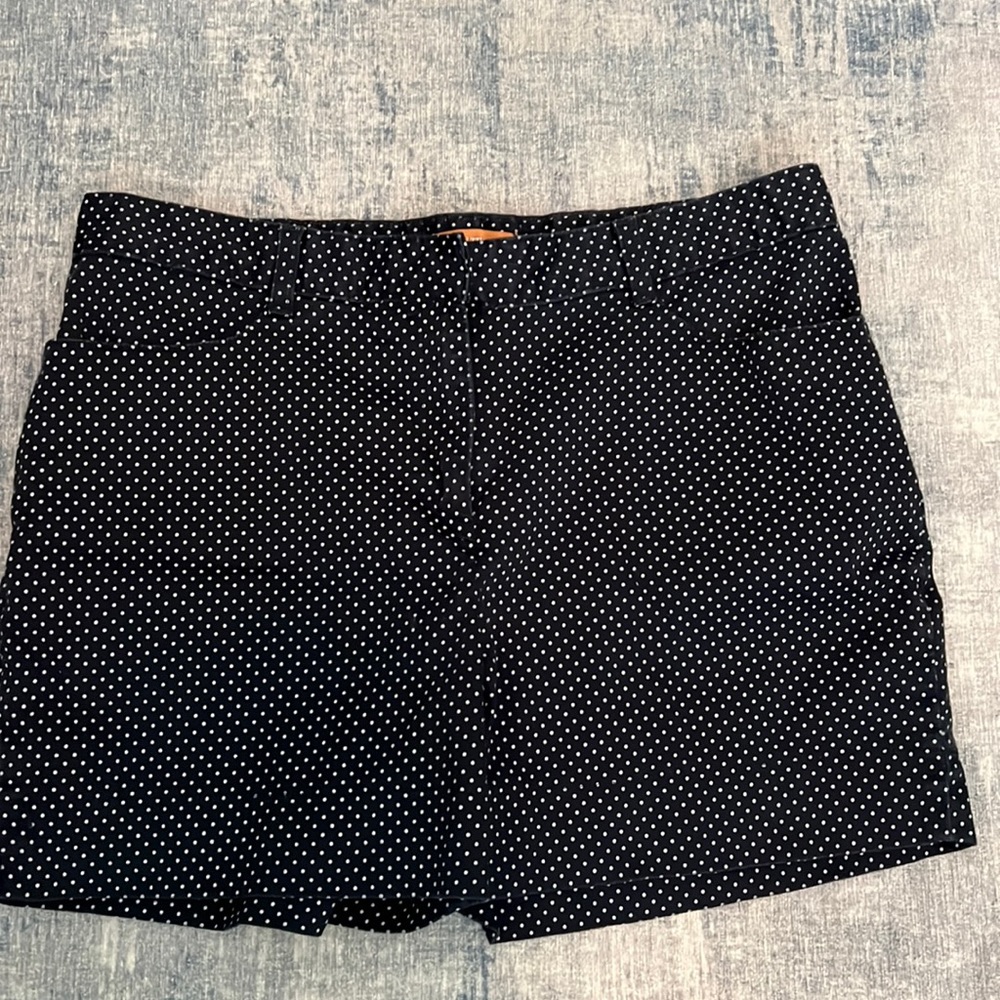 Ellen Tracy Navy White Polkadot Shorts sz 10